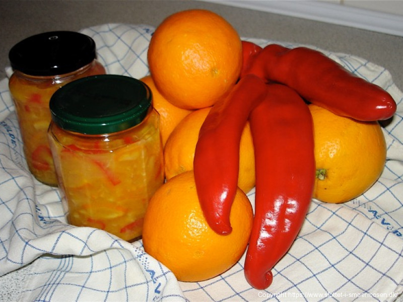 Orange - marmelade med rød peber