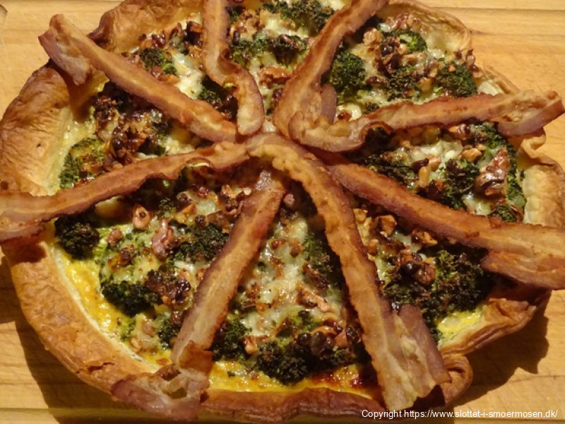 Broccolitærte med bacon