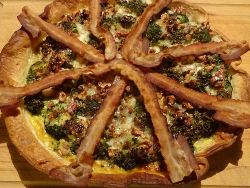 Broccolitærte med bacon